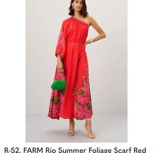 FARM Rio One-Shoulder Red Floral Maxi Dress